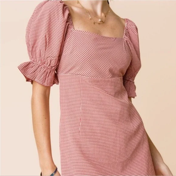 Red and white gingham mini dress - Picture 5 of 7